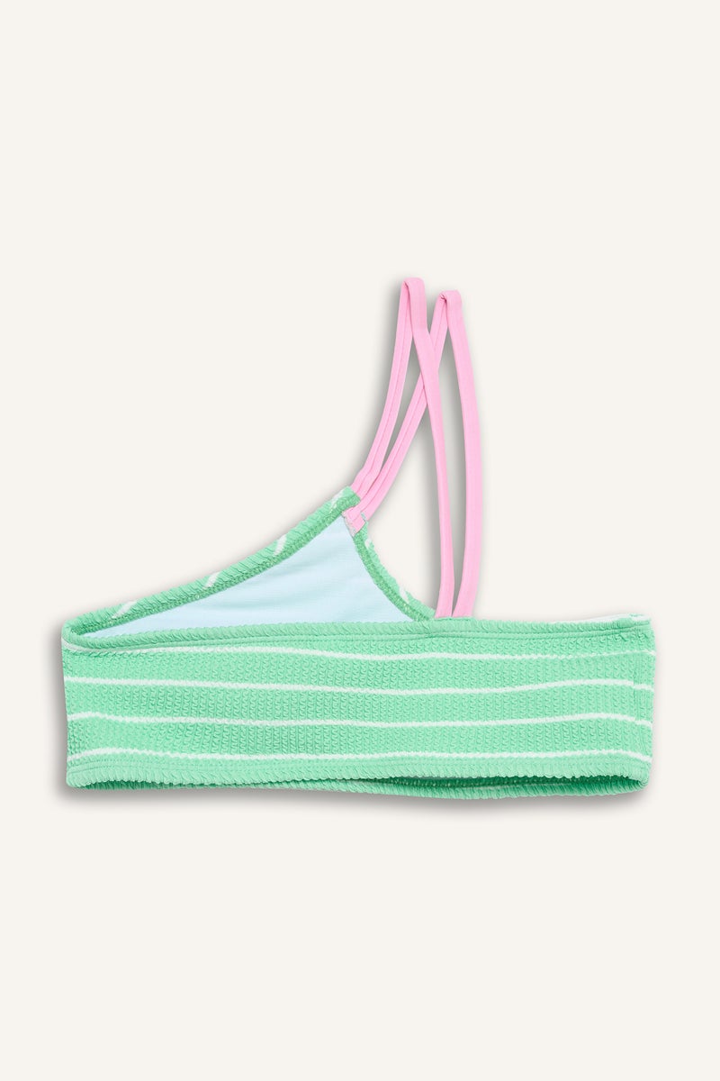 DeFacto Green Girl 2 piece Striped Woven Bikini Casual - Image 4